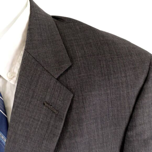 Hart Schaffner Marx Gold Trumpeter Nordstrom Wool Check Gray 2 Button Blazer 44L - Picture 3 of 16